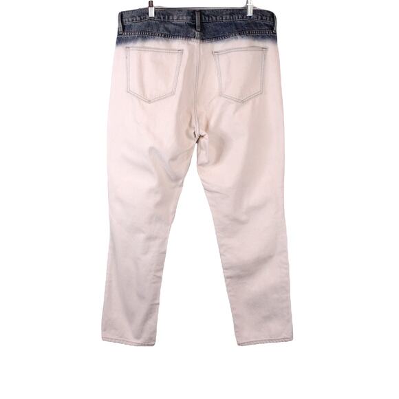 GAP 1969 Girlfriend Jeans in Dip Dye Ivory & Blue Size 31 - Picture 6 of 10
